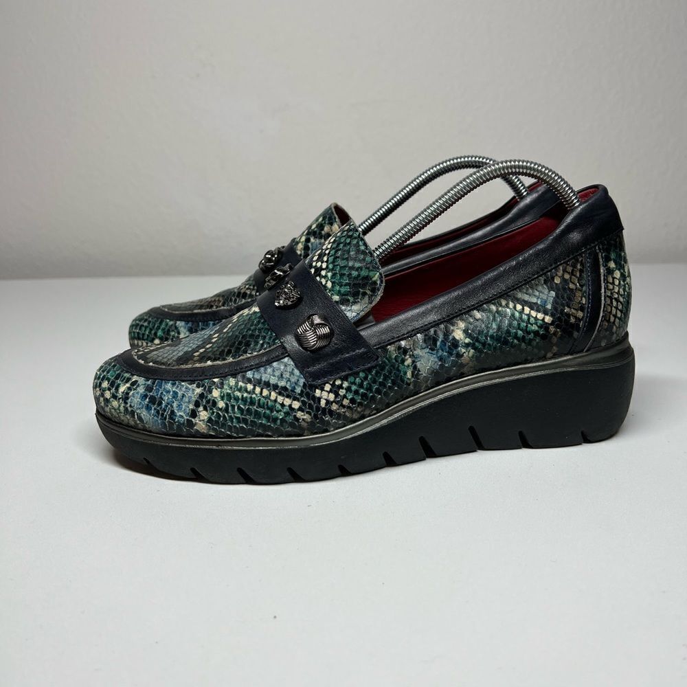 JOSE SAENZ Leather Loafer Multi Python Size 10 Mo… - image 1